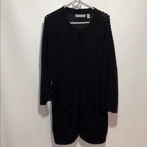 Large black  cardigan sweater